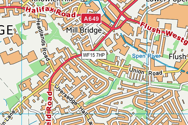 WF15 7HP map - OS VectorMap District (Ordnance Survey)