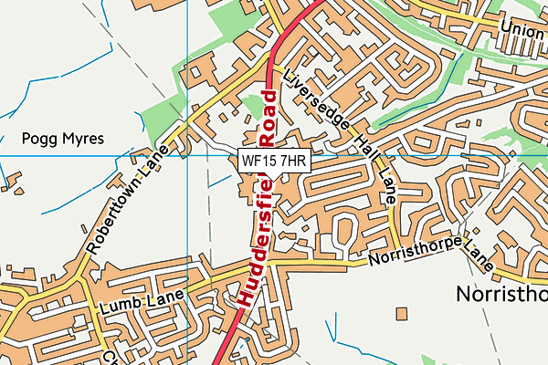 WF15 7HR map - OS VectorMap District (Ordnance Survey)