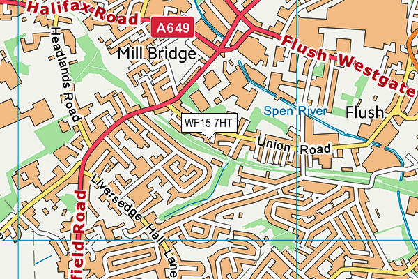 WF15 7HT map - OS VectorMap District (Ordnance Survey)