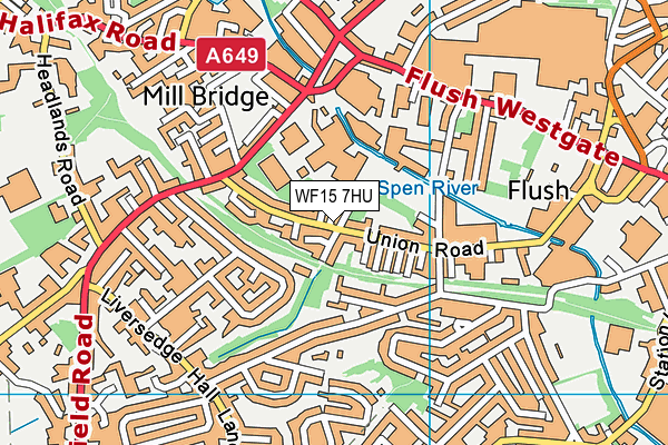 WF15 7HU map - OS VectorMap District (Ordnance Survey)