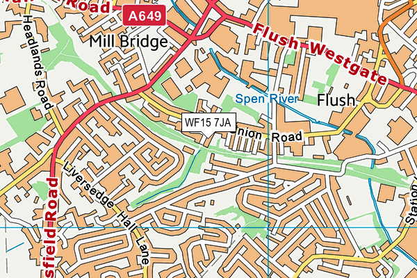 WF15 7JA map - OS VectorMap District (Ordnance Survey)