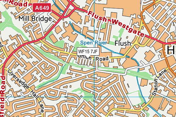 WF15 7JF map - OS VectorMap District (Ordnance Survey)