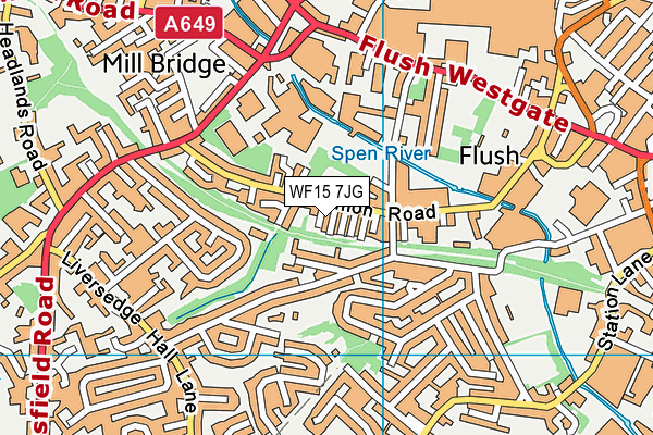 WF15 7JG map - OS VectorMap District (Ordnance Survey)