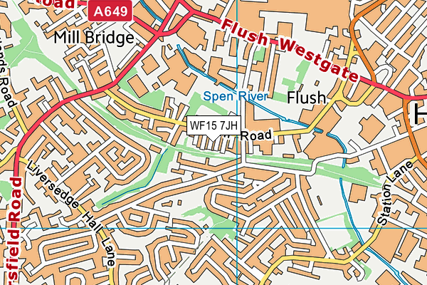 WF15 7JH map - OS VectorMap District (Ordnance Survey)