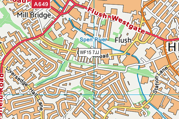 WF15 7JJ map - OS VectorMap District (Ordnance Survey)