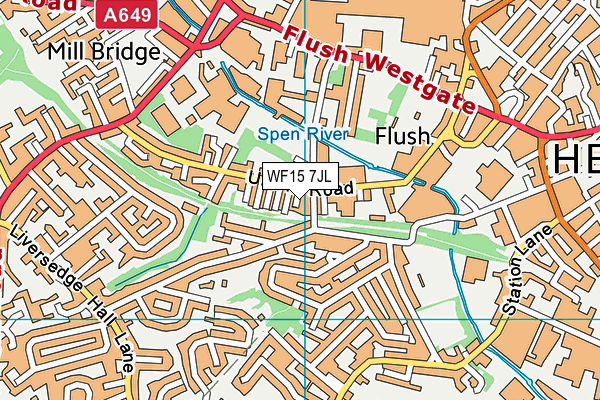 WF15 7JL map - OS VectorMap District (Ordnance Survey)