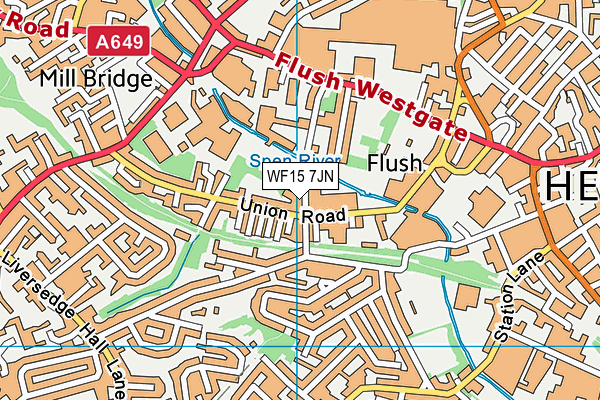 WF15 7JN map - OS VectorMap District (Ordnance Survey)