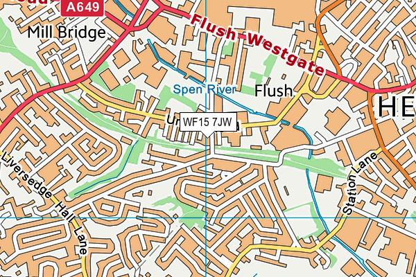 WF15 7JW map - OS VectorMap District (Ordnance Survey)