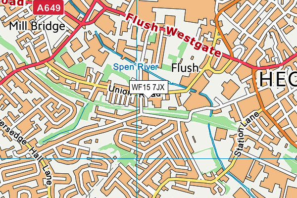 WF15 7JX map - OS VectorMap District (Ordnance Survey)