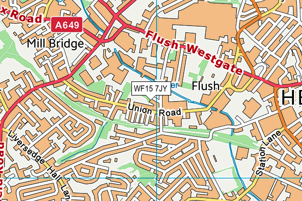 WF15 7JY map - OS VectorMap District (Ordnance Survey)