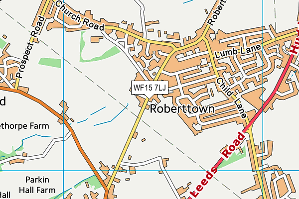 WF15 7LJ map - OS VectorMap District (Ordnance Survey)