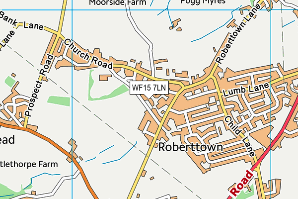 WF15 7LN map - OS VectorMap District (Ordnance Survey)