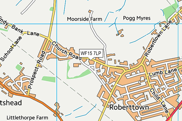 Map of CHURCH FARM (ROBERTTOWN) MANAGEMENT COMPANY LIMITED at district scale