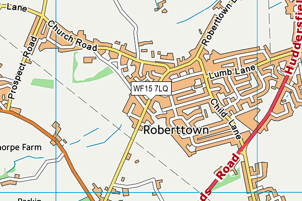 WF15 7LQ map - OS VectorMap District (Ordnance Survey)