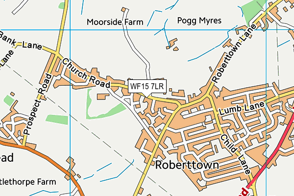 WF15 7LR map - OS VectorMap District (Ordnance Survey)