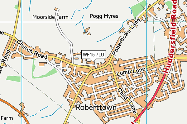 WF15 7LU map - OS VectorMap District (Ordnance Survey)