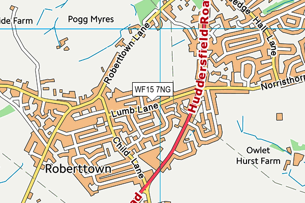 WF15 7NG map - OS VectorMap District (Ordnance Survey)