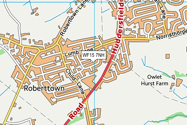 WF15 7NH map - OS VectorMap District (Ordnance Survey)