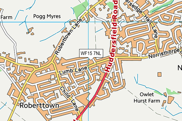 WF15 7NL map - OS VectorMap District (Ordnance Survey)