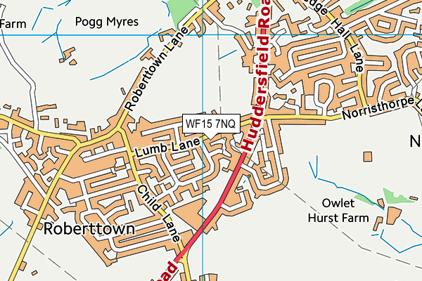 WF15 7NQ map - OS VectorMap District (Ordnance Survey)