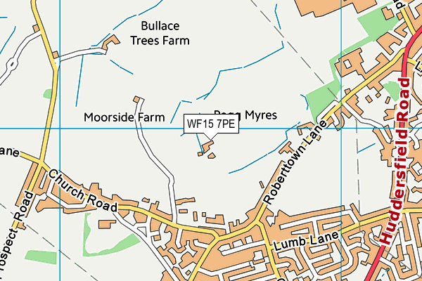 WF15 7PE map - OS VectorMap District (Ordnance Survey)