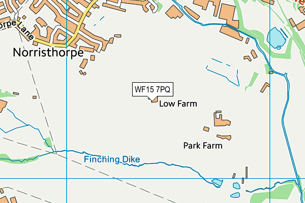 WF15 7PQ map - OS VectorMap District (Ordnance Survey)