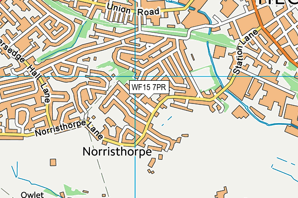 WF15 7PR map - OS VectorMap District (Ordnance Survey)