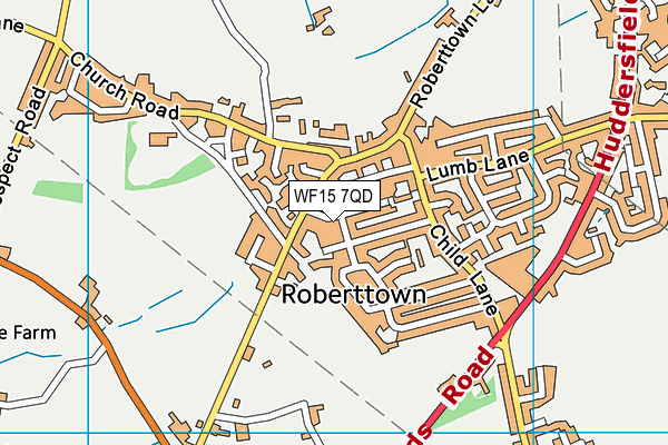 WF15 7QD map - OS VectorMap District (Ordnance Survey)