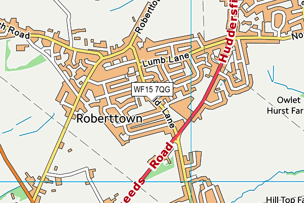 WF15 7QG map - OS VectorMap District (Ordnance Survey)