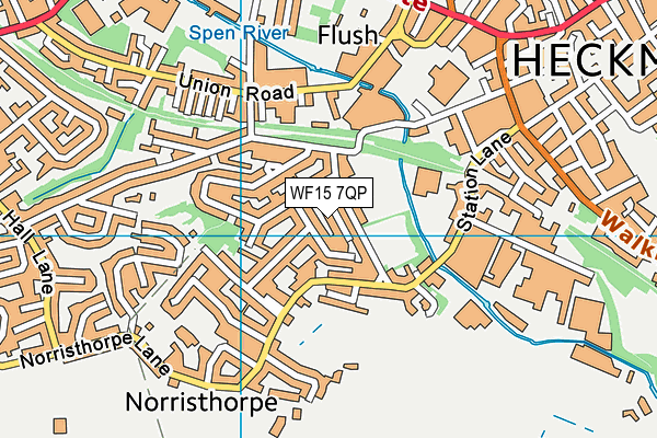 WF15 7QP map - OS VectorMap District (Ordnance Survey)