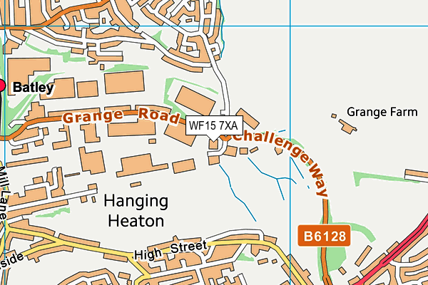 WF15 7XA map - OS VectorMap District (Ordnance Survey)