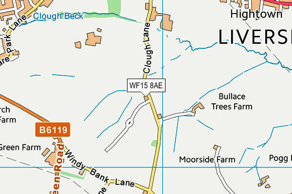 WF15 8AE map - OS VectorMap District (Ordnance Survey)