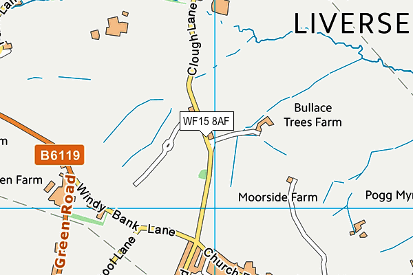 WF15 8AF map - OS VectorMap District (Ordnance Survey)