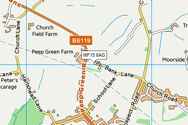 WF15 8AG map - OS VectorMap District (Ordnance Survey)