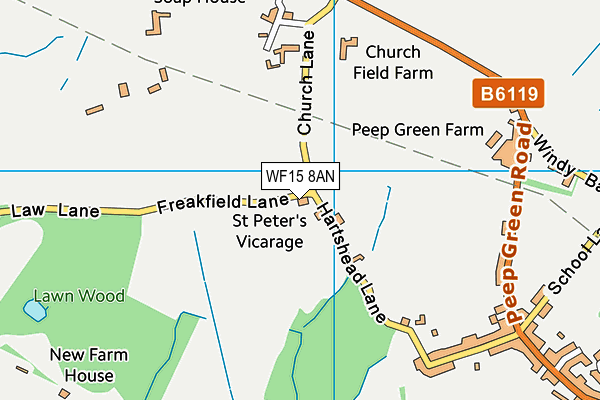 WF15 8AN map - OS VectorMap District (Ordnance Survey)