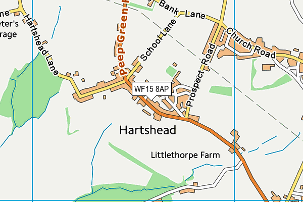 WF15 8AP map - OS VectorMap District (Ordnance Survey)