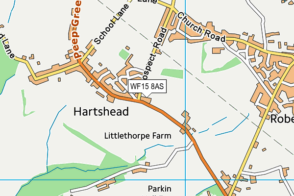 WF15 8AS map - OS VectorMap District (Ordnance Survey)