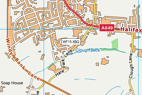 WF15 8BQ map - OS VectorMap District (Ordnance Survey)