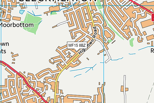 WF15 8BZ map - OS VectorMap District (Ordnance Survey)
