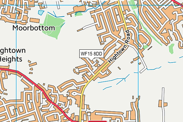 WF15 8DD map - OS VectorMap District (Ordnance Survey)