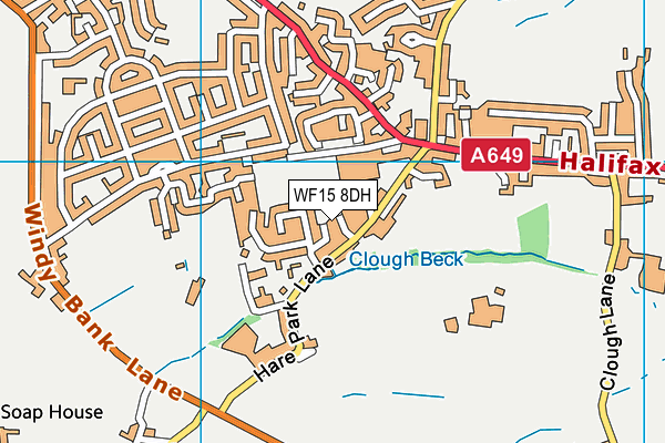 WF15 8DH map - OS VectorMap District (Ordnance Survey)