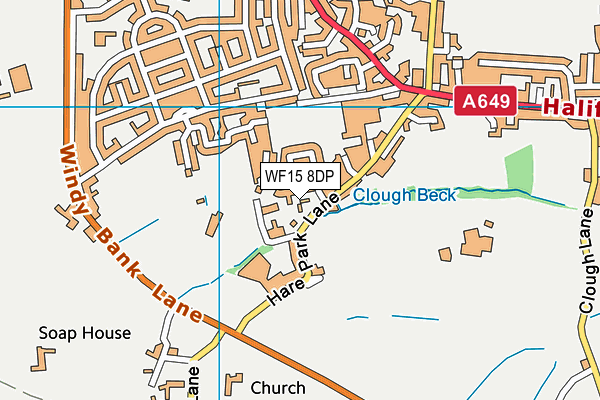 WF15 8DP map - OS VectorMap District (Ordnance Survey)