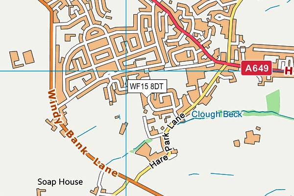 WF15 8DT map - OS VectorMap District (Ordnance Survey)