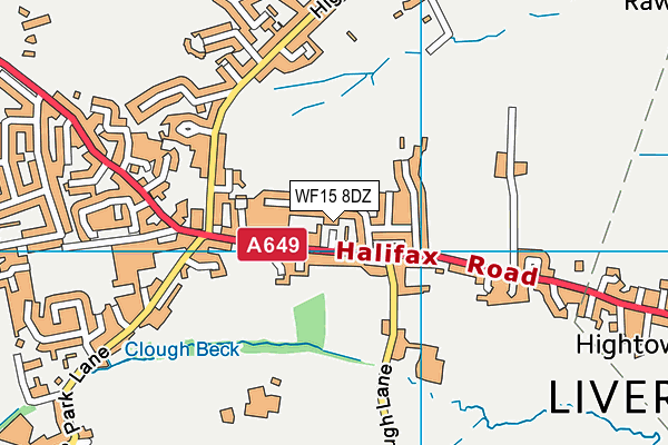 WF15 8DZ map - OS VectorMap District (Ordnance Survey)