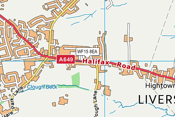 WF15 8EA map - OS VectorMap District (Ordnance Survey)