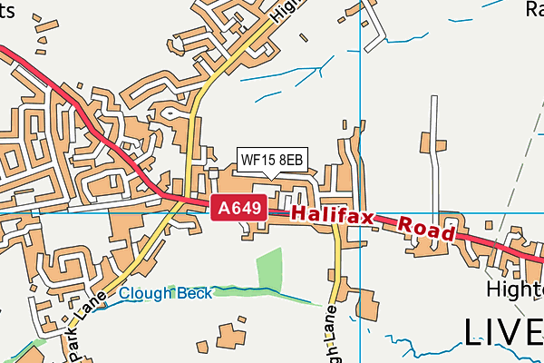 WF15 8EB map - OS VectorMap District (Ordnance Survey)