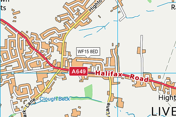 WF15 8ED map - OS VectorMap District (Ordnance Survey)