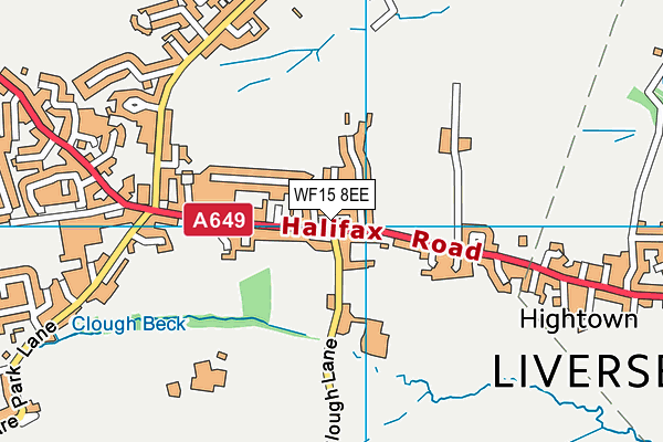 WF15 8EE map - OS VectorMap District (Ordnance Survey)