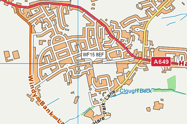 WF15 8EF map - OS VectorMap District (Ordnance Survey)