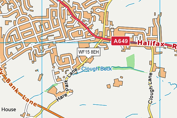 WF15 8EH map - OS VectorMap District (Ordnance Survey)